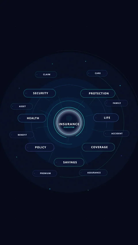 Digital data network loop motion graphic HUD interface background Stock Footage 347051769