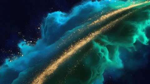 Digital Data Network With Nodes And Lines Resembling Dust Particles. 写真素材