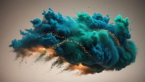 Digital Data Network With Nodes And Lines Resembling Dust Particles. Stock Photos