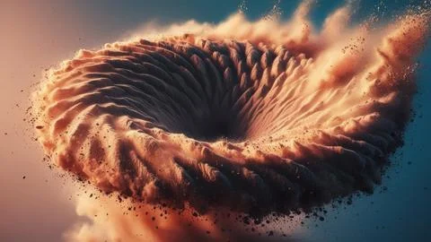 Digital Data Network With Nodes And Lines Resembling Dust Particles. 写真素材