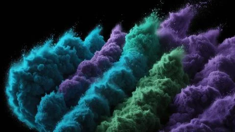 Digital Data Network With Nodes And Lines Resembling Dust Particles. 写真素材