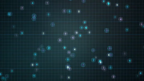 Digital Data Network Numbers, Grid Interface Motion Bakground Stock-Footage 333971625