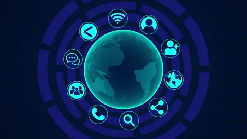 Digital Data Network Protection and Data Analysis Future Background Concept Stock Footage 348123905