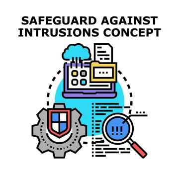 Digital data network protection safeguard against intrusions Stockillustratie