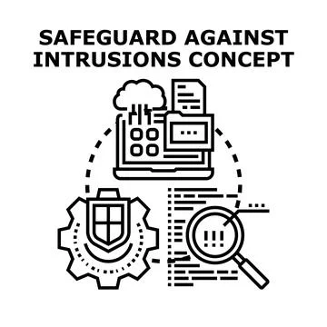 Digital data network protection safeguard against intrusions Stockillustratie