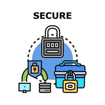 Digital data network security protecting information access Stockillustratie