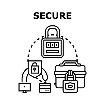 Digital data network security protecting information access Stock Illustration