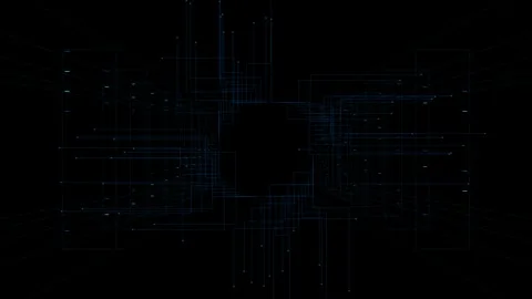 Digital data network stream flowing through cyberspace abstract technologic.. Stock Footage 346280469