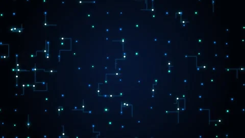 Digital data network stream with glowing connection lines on blue abstract .. Stock Footage 346973731