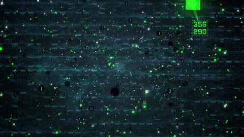 Digital Data Network Visualization, Futuristic Technology Interface Stock Footage 336179662