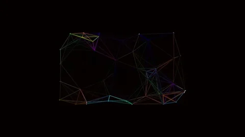 Digital data network visualization: Glowing abstract geometric connections .. Stock Footage 337163097