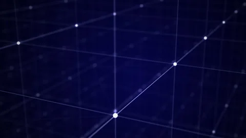 Digital data nodes in a plexus grid Stock Footage 260251346