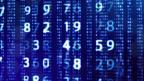 Digital Data Numbers Background, Abstract Big Data Processing Animation, 4K Loop Stock Footage 341348585