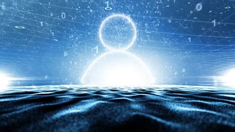 Digital data numbers with people icon symbol animation Stock Footage 334082388