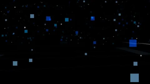 Digital Data Particles in Abstract Black Space Stock Footage 345422238