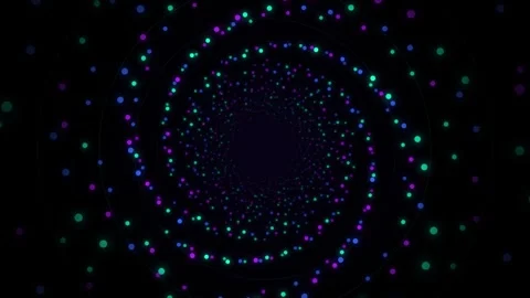 Digital Data Particles Tunnel Flowing Forward Glowing Motion Background Stock Footage 346426929