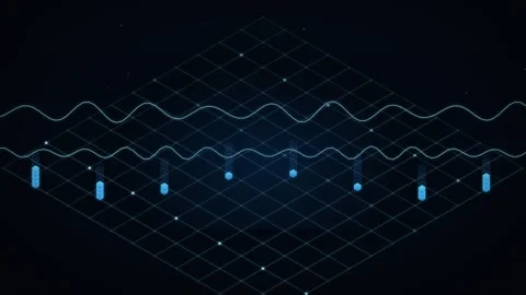 Digital Data Patterns Graphic Grid Technology Background Stock Footage 344256737