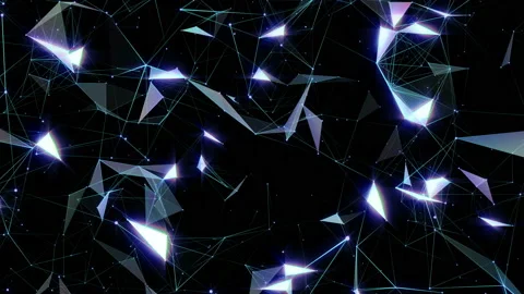 Digital Data Points Network dark background, rotating flickering mesh cloud of Stock Footage 103960815