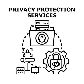 Digital data privacy protecting services secure information access イラスト素材
