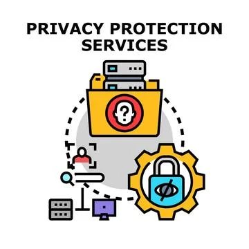 Digital data privacy protecting services secure information access イラスト素材