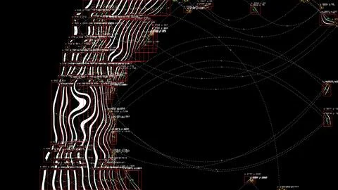 Digital data processing with abstract lines and connections イラスト素材