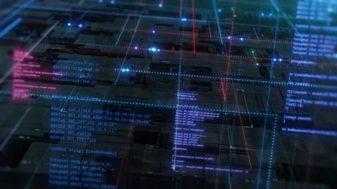 Digital data processing, ai development Stock Footage 256072341