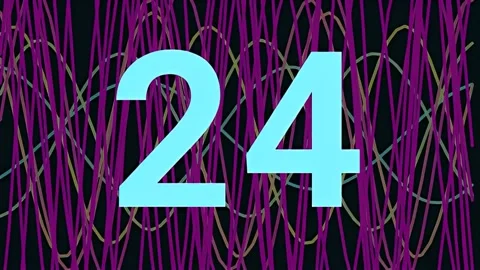 Digital Data Processing and Analysis, Numbers 30 to 0 on Abstract Background Stock Footage 341628293