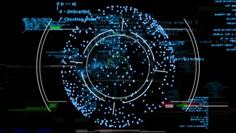 Digital data processing and cybersecurity animation over programming code Stock Footage 326037265