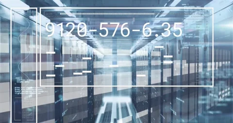 Digital data processing and global connections in a server room concept video. Stock Footage 329968178