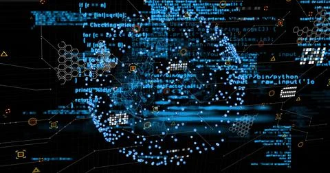 Digital data processing and network connections image over abstract background Stock Photos