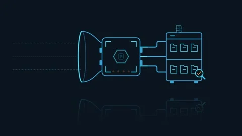 Digital data processing animation: file transfer, server storage, and netwo.. Stock-Footage 344860268