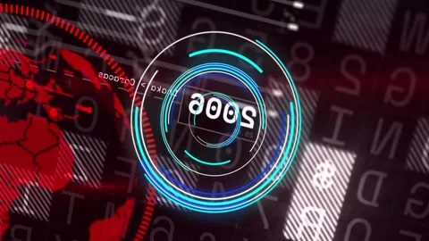 Digital data processing animation over rotating world map and binary code Stock Footage 327714917