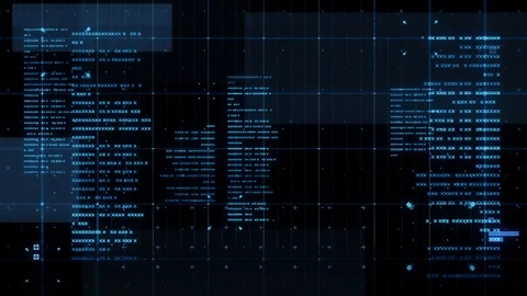 Digital data processing hud science fiction Stock Footage 120320073