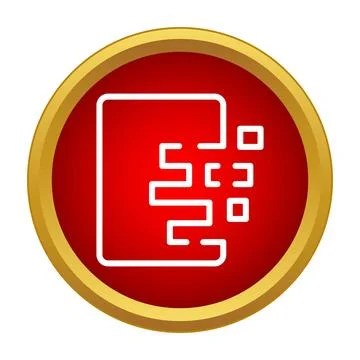 Digital data processing icon within a red circle 库存插图
