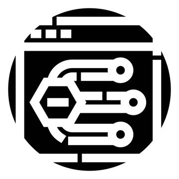 Digital data processing network and cybersecurity concept 库存插图
