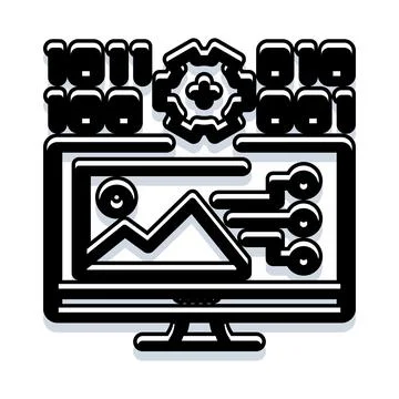 Digital data processing system development technology Stock-Illustration