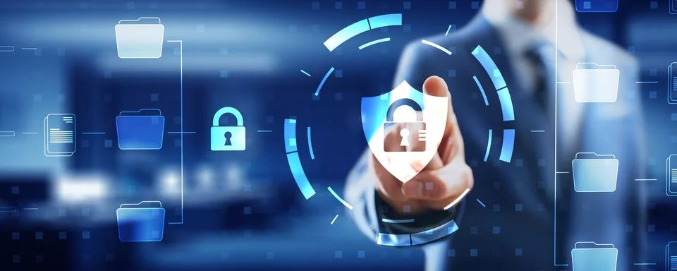 Digital Data Protection with Advanced File Security Solutions. Stock Photos