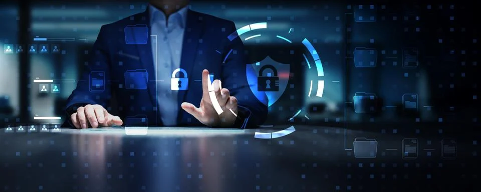 Digital Data Protection with Advanced File Security Solutions. Stock Photos