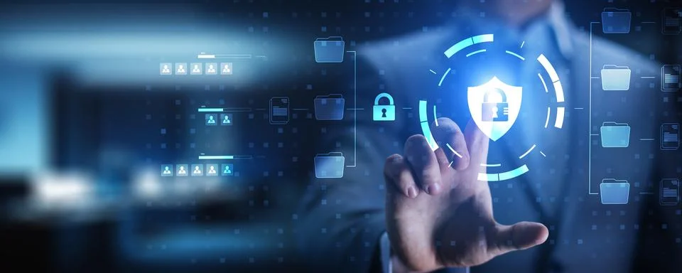 Digital Data Protection with Advanced File Security Solutions. Stock Photos