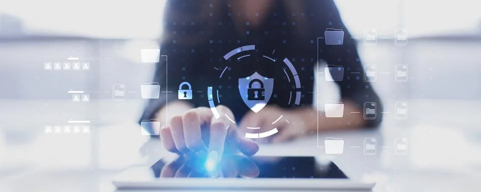 Digital Data Protection with Advanced File Security Solutions. Stock Photos