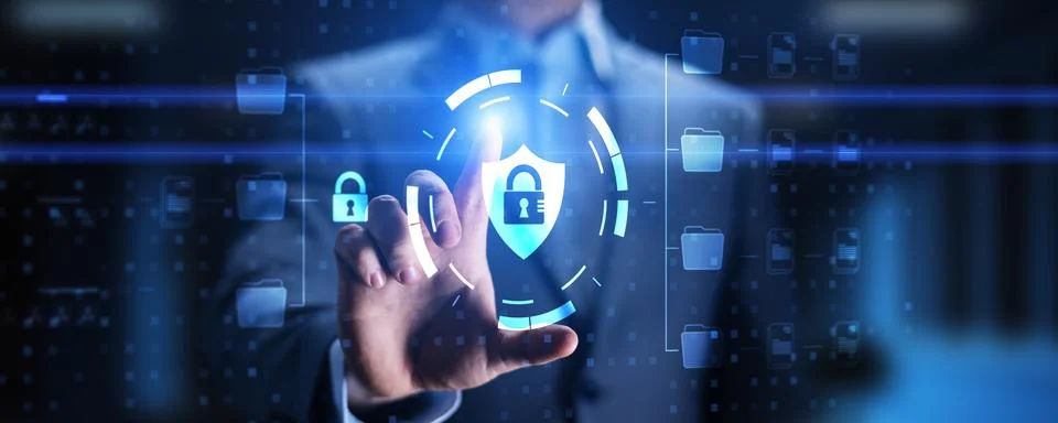 Digital Data Protection with Advanced File Security Solutions. Stock Photos