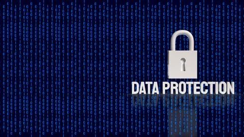Digital Data Protection and Cybersecurity Privacy Concept 3d render. Illustrazione stock