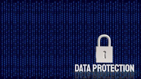 Digital Data Protection and Cybersecurity Privacy Concept 3d render. Illustrazione stock