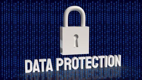 Digital Data Protection and Cybersecurity Privacy Concept 3d render. Stock Illustration