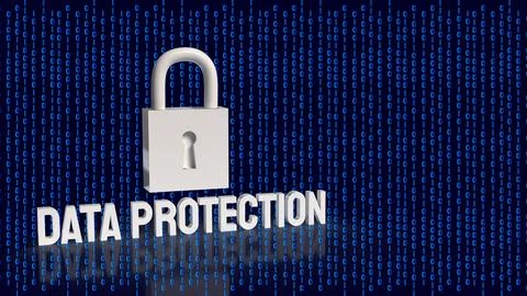 Digital Data Protection and Cybersecurity Privacy Concept 3d render. Stock Illustration