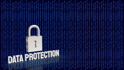 Digital Data Protection and Cybersecurity Privacy Concept 3d render. 스톡 일러스트