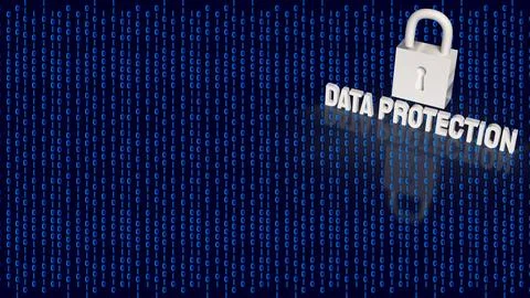 Digital Data Protection and Cybersecurity Privacy Concept 3d render. Stock Illustration