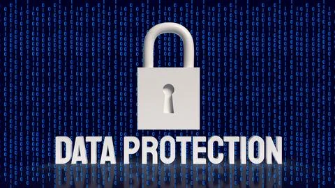 Digital Data Protection and Cybersecurity Privacy Concept 3d render. Illustrazione stock