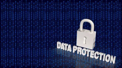 Digital Data Protection and Cybersecurity Privacy Concept 3d render. 스톡 일러스트