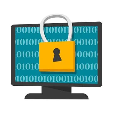 Digital data protection and privacy concept banner Illustrazione stock